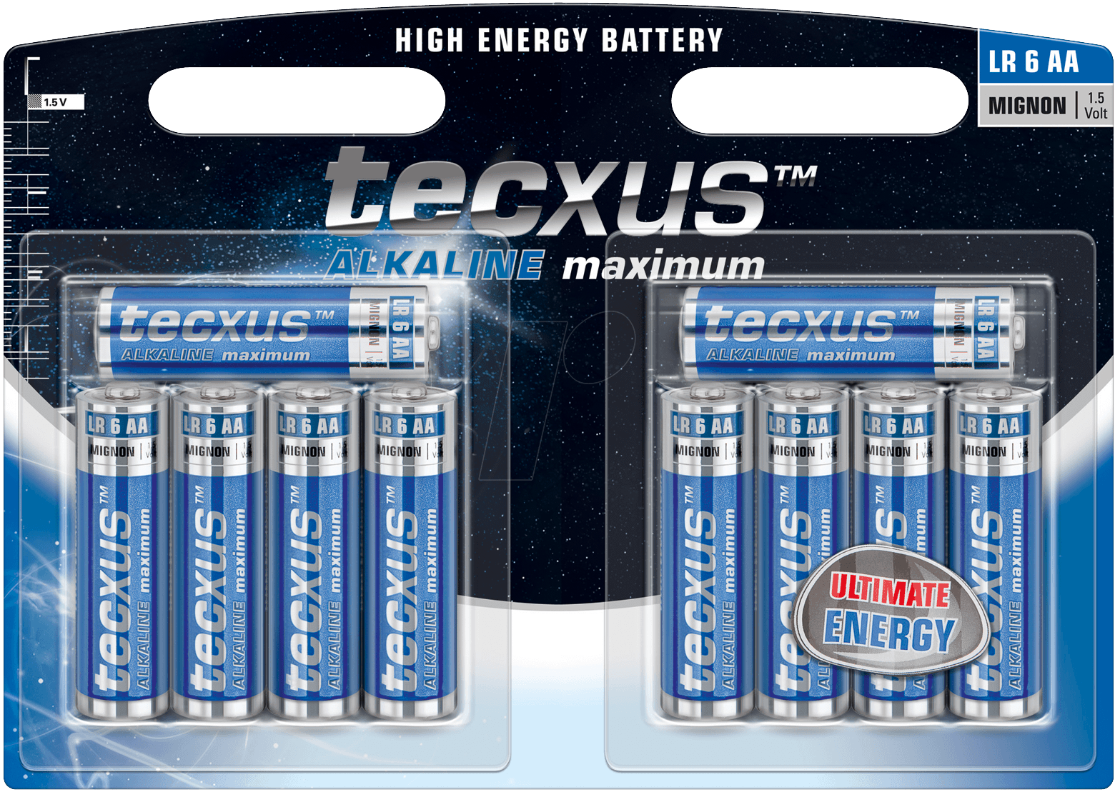TECXUS AL 10XAA - Maximum, Alkaline Batterie, AA (Mignon), 10er-Pack von TECXUS
