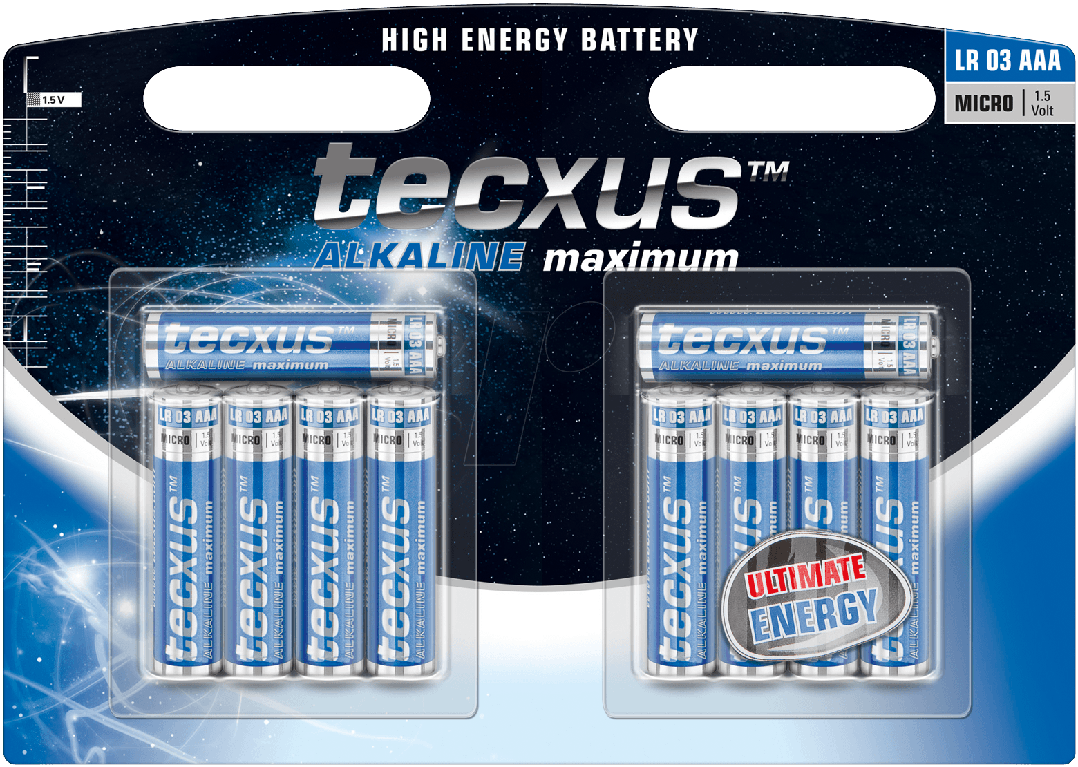 TECXUS AL 10XAAA - Maximum, Alkaline Batterie, AAA (Micro), 10er-Pack von TECXUS