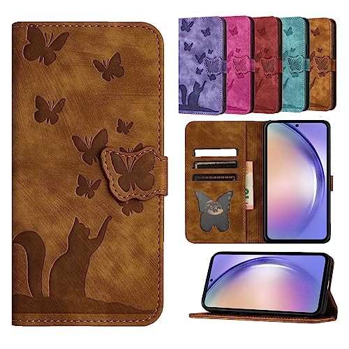 TEDTIKJT Handyhülle für Samsung Galaxy A16 5G 6.7" Hülle Premium Leder Klappbar Samsung Galaxy A16 5G Hülle Magnet Kartenfach Standfunktion Schmetterlingskatze Klapphülle Samsung Galaxy A16,Braun TEDTIKJT Handyhülle für Samsung Galaxy A16 5G 6.7" Hülle Premium Leder Klappbar Samsung Galaxy A16 5G Hülle Magnet Kartenfach Standfunktion Schmetterlingskatze Klapphülle Samsung Galaxy A16,Braun von TEDTIKJT