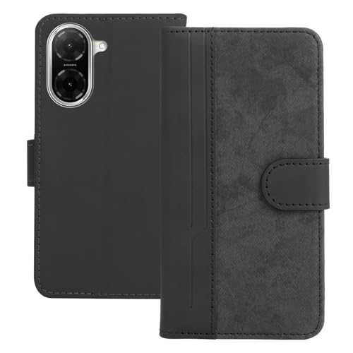 TEDTIKJT Handyhülle für Xiaomi Redmi A5 4G 6.88" Hülle mit Standfunktion Kartenfach Schutzhülle PU Leder Flip Cover für Xiaomi Redmi A5 Hülle Klappbar,Business Splicing Schwarz von TEDTIKJT