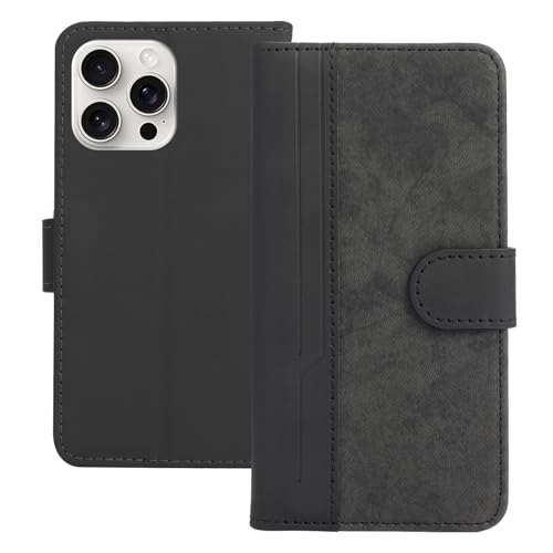 TEDTIKJT Handyhülle für iPhone 16 Pro 6.3" Hülle mit Standfunktion Kartenfach Schutzhülle Tasche PU Leder Flip Cover für iPhone 16 Pro Hülle Klappbar,Business Splicing Schwarz TEDTIKJT Handyhülle für iPhone 16 Pro 6.3" Hülle mit Standfunktion Kartenfach Schutzhülle Tasche PU Leder Flip Cover für iPhone 16 Pro Hülle Klappbar,Business Splicing Schwarz von TEDTIKJT