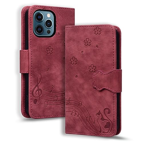 TEDTIKJT Hülle Kompatibel mit iPhone 12 ProMax Flip Case Premium PU Leder Klapphüllen Wallet Card Slots Magnet Cover Schutzhülle Kompatibel mit iPhone 12 ProMax,Rot Katze TEDTIKJT Hülle Kompatibel mit iPhone 12 ProMax Flip Case Premium PU Leder Klapphüllen Wallet Card Slots Magnet Cover Schutzhülle Kompatibel mit iPhone 12 ProMax,Rot Katze von TEDTIKJT