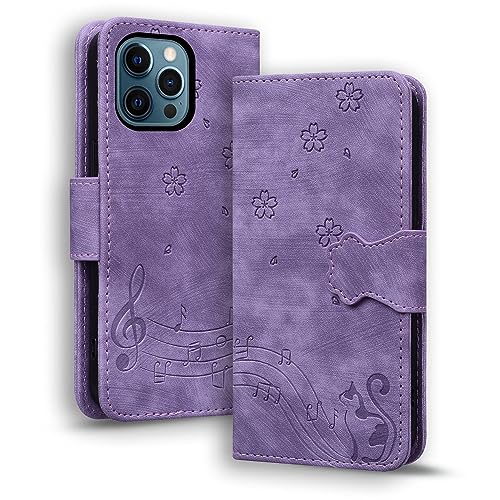 TEDTIKJT Hülle Kompatibel mit iPhone 12 ProMax Flip Case Premium PU Leder Klapphüllen Wallet Card Slots Magnet Cover Schutzhülle Kompatibel mit iPhone 12 ProMax,Violett Katze TEDTIKJT Hülle Kompatibel mit iPhone 12 ProMax Flip Case Premium PU Leder Klapphüllen Wallet Card Slots Magnet Cover Schutzhülle Kompatibel mit iPhone 12 ProMax,Violett Katze von TEDTIKJT