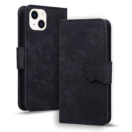 TEDTIKJT Hülle Kompatibel mit iPhone 13 Flip Case Premium PU Leder Klapphüllen mit Ständer Wallet Card Slots Magnet Cover Schutzhülle Kompatibel mit iPhone 13,Schwarz Katze TEDTIKJT Hülle Kompatibel mit iPhone 13 Flip Case Premium PU Leder Klapphüllen mit Ständer Wallet Card Slots Magnet Cover Schutzhülle Kompatibel mit iPhone 13,Schwarz Katze von TEDTIKJT