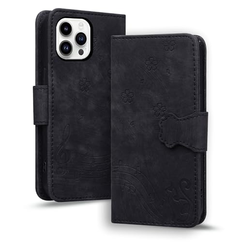 TEDTIKJT Hülle Kompatibel mit iPhone 15 ProMax Flip Case Premium PU Leder Klapphüllen Wallet Card Slots Magnet Cover Schutzhülle Kompatibel mit iPhone 15 ProMax,Schwarz Katze TEDTIKJT Hülle Kompatibel mit iPhone 15 ProMax Flip Case Premium PU Leder Klapphüllen Wallet Card Slots Magnet Cover Schutzhülle Kompatibel mit iPhone 15 ProMax,Schwarz Katze von TEDTIKJT