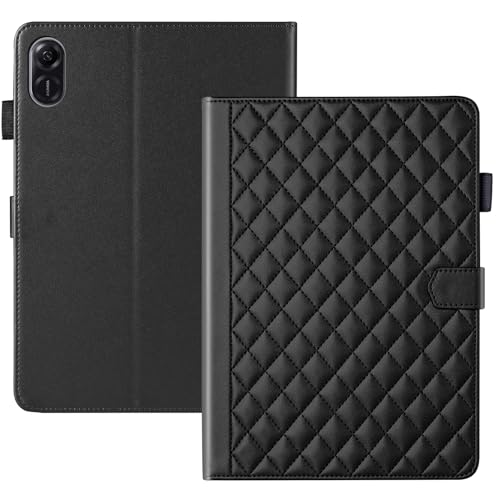 TEDTIKJT Hülle für Honor Pad X8a/Honor Pad X9 11 Zoll 2024 Tablet Schutzhülle Flip Cover PU Leder mit Magnet Ständer Kartenschlitz Cover für Honor Pad X8a Tablet Hülle,Diamantgitter Schwarz von TEDTIKJT