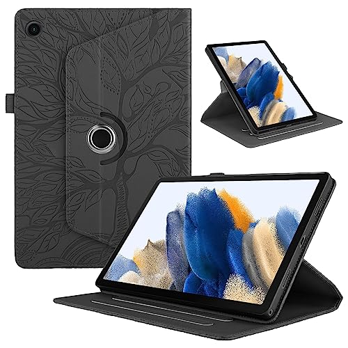 TEDTIKJT Hülle für Lenovo Tab M10 Plus 3rd Gen 10.6" 2022 PU Leder 360°Drehbar Multi-Winkel Ständer Baum Tablet Case Auto Schlaf/Aufwach Schutzhülle für Tab M10 Plus 3rd Gen TB125/ TB128, Schwarz von TEDTIKJT