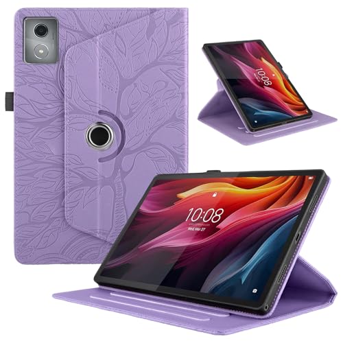 TEDTIKJT Tablet Hülle für Lenovo Tab K11 Plus 11.45 Zoll 2024 Hülle Cover/Lenovo Tab M11 Plus Schutzhülle PU Leder 360°Drehbar Multi-Winkel Ständer Baum Flip-Tasche Schutzhülle Cover,Violett von TEDTIKJT