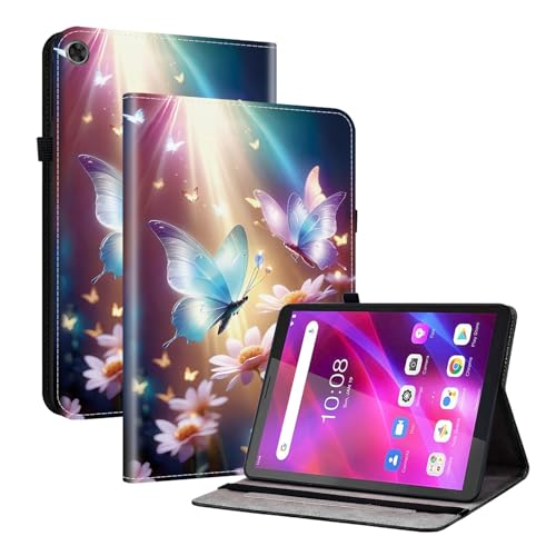TEDTIKJT Hülle für Lenovo Tab M7 3.Generation 7 Zoll 2021 PU Leder Flip Cover Schutzhülle mit 2-Kartenschlitz Ständer Schutzhülle für Lenovo Tab M7 3rd Gen Hülle,Schmetterlingsblume TEDTIKJT Hülle für Lenovo Tab M7 3.Generation 7 Zoll 2021 PU Leder Flip Cover Schutzhülle mit 2-Kartenschlitz Ständer Schutzhülle für Lenovo Tab M7 3rd Gen Hülle,Schmetterlingsblume von TEDTIKJT