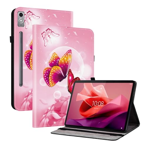 TEDTIKJT Hülle für Lenovo Tab P12 12.7 Zoll 2023 Flip Schutzhülle PU Leder mit Standfunktion mit 2-Kartenschlitz Schutzhülle für Lenovo Tab P12 12.7" 2023 Hülle,Rosa Schmetterling TEDTIKJT Hülle für Lenovo Tab P12 12.7 Zoll 2023 Flip Schutzhülle PU Leder mit Standfunktion mit 2-Kartenschlitz Schutzhülle für Lenovo Tab P12 12.7" 2023 Hülle,Rosa Schmetterling von TEDTIKJT