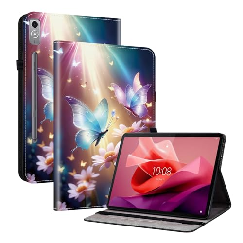 TEDTIKJT Hülle für Lenovo Tab P12 12.7 Zoll 2023 Flip Schutzhülle PU Leder mit Standfunktion mit 2-Kartenschlitz Schutzhülle für Lenovo Tab P12 12.7" 2023 Hülle,Schmetterlingsblume TEDTIKJT Hülle für Lenovo Tab P12 12.7 Zoll 2023 Flip Schutzhülle PU Leder mit Standfunktion mit 2-Kartenschlitz Schutzhülle für Lenovo Tab P12 12.7" 2023 Hülle,Schmetterlingsblume von TEDTIKJT