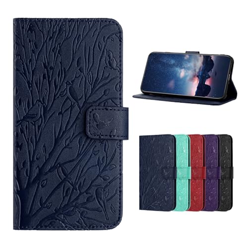 TEDTIKJT Hülle für Samsung Galaxy A14 Premium Lederhülle Klapphüllen Galaxy A14 Handyhülle mit Standfunktion Kartensteckplätzen Wallet Tasche Magnet Flip Cover Case für Samsung A14,Blau von TEDTIKJT