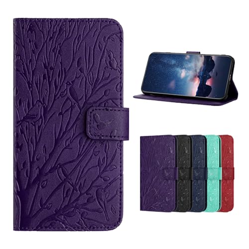 TEDTIKJT Hülle für Samsung Galaxy S23 FE Premium Lederhülle Klapphüllen Galaxy S23 FE Handyhülle mit Standfunktion Kartensteckplätzen Wallet Tasche Magnet Flip Cover Case für Samsung S23 FE,Violett von TEDTIKJT