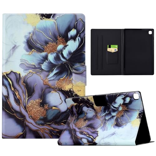 TEDTIKJT Hülle für Samsung Galaxy Tab A7 Lite 8,7 Zoll (SM-T220/T225) Cover PU Leder Samsung Galaxy Tab A7 Lite Tablet Schutzhülle mit Kartenschlitz Ständer süße Farbbilder Flip Hülle,Pfingstrose von TEDTIKJT