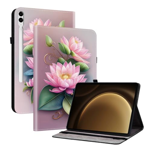 TEDTIKJT Hülle für Samsung Galaxy Tab S10 FE+/ S10 FE Plus 13.1 Zoll 2025 SM-X620 X626 Tablet Flip Cover Schutzhülle PU Leder mit Stiftschlitz Elastisches Band Ständer Hülle,Lotusblume TEDTIKJT Hülle für Samsung Galaxy Tab S10 FE+/ S10 FE Plus 13.1 Zoll 2025 SM-X620 X626 Tablet Flip Cover Schutzhülle PU Leder mit Stiftschlitz Elastisches Band Ständer Hülle,Lotusblume von TEDTIKJT