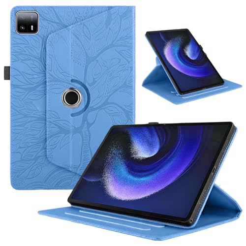 TEDTIKJT Hülle für Xiaomi Pad 6 Max 14 Zoll 2023 Schutzhülle PU Leder 360°Drehbar Multi-Winkel Ständer Baum Flip Schutzhülle Xiaomi Pad 6 Max 14" Tablet Case, Blau von TEDTIKJT