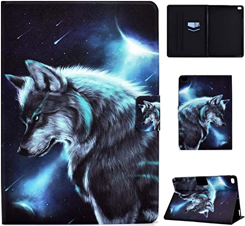 TEDTIKJT Hülle für iPad 9.7 2017/2018, 5./6. Generation Schlanke Leichte Schutzhülle mit Standfunktion Flip Case Cover mit Auto Schlaf/Wach für iPad 6. / 5. Generation, Wolf von TEDTIKJT