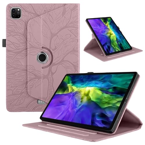 TEDTIKJT Hülle für iPad Pro 13 Zoll 2024 Schutzhülle Leder 360°Drehbar Multi-Winkel Ständer Baum Flip Cover iPad Pro 13" Tablet Case mit Auto Schlaf/Aufwach,Rose Gold von TEDTIKJT
