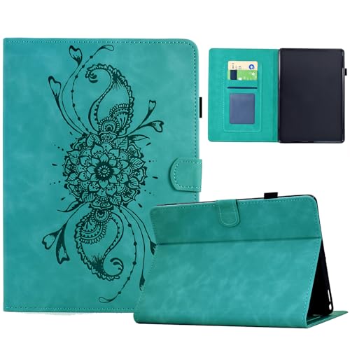 TEDTIKJT Hülle kompatibel mit Kindle Paperwhite 5 2021 6.8" 11th Gen (M2L3EK/M2L4EK) Flip Cover Schutzhülle Leder mit Stifthalter Stand Mandala-Druck Schutzhülle mit Auto Schlafen/Wachen,Hellblau von TEDTIKJT