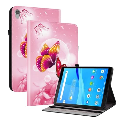 TEDTIKJT Schutzhülle für Lenovo Tab M10 HD 2nd Gen 10.1 Zoll 2020 TB-X306X Hülle PU Leder Flip Cover Schutzhülle mit 2-Kartenschlitz Ständer für Hülle Lenovo Tab M10 HD 2nd Gen,Rosa Schmetterling TEDTIKJT Schutzhülle für Lenovo Tab M10 HD 2nd Gen 10.1 Zoll 2020 TB-X306X Hülle PU Leder Flip Cover Schutzhülle mit 2-Kartenschlitz Ständer für Hülle Lenovo Tab M10 HD 2nd Gen,Rosa Schmetterling von TEDTIKJT