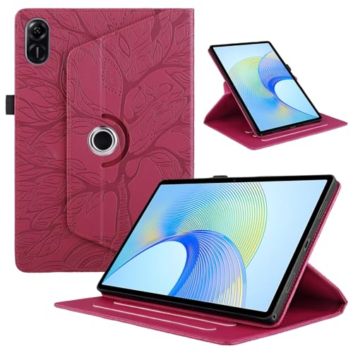 TEDTIKJT Tablet Hülle Kompatibel Honor Pad X9 11.5 Zoll 2023/Honor Pad X8 Pro Hülle PU Leder 360°Drehbar Multi-Winkel Ständer Baum Flip Cover Case Honor Pad X9 11.5" Tragbare Schutzhülle,Rot von TEDTIKJT