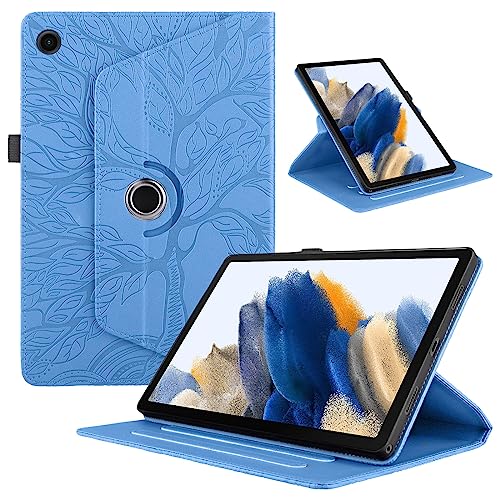 TEDTIKJT Tablet Hülle für Samsung Galaxy Tab A9 Plus 11 Zoll (SM-X210/X215/X216B) PU Leder 360°Drehbar Multi-Winkel Ständer Baum Flip Cover für Galaxy Tab A9+ Schutzhülle,Blau von TEDTIKJT