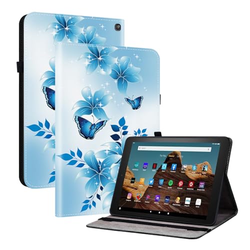 TEDTIKJT Tablet Hülle Kompatibel mit Amazon Fire HD 10 Plus/HD 10 13th Gen 2023 2024 Flip Cover Schutzhülle PU Leder Bemaltes Muster mit Stiftschlitz Ständer Schutzhülle,Blauer Schmetterling TEDTIKJT Tablet Hülle Kompatibel mit Amazon Fire HD 10 Plus/HD 10 13th Gen 2023 2024 Flip Cover Schutzhülle PU Leder Bemaltes Muster mit Stiftschlitz Ständer Schutzhülle,Blauer Schmetterling von TEDTIKJT
