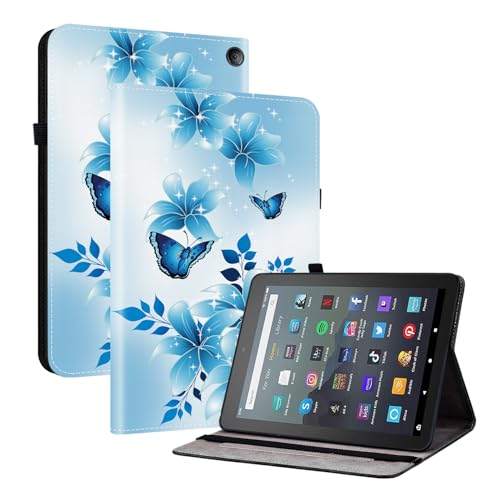 TEDTIKJT Tablet Hülle Kompatibel mit Kindle Fire 7 12th Gen 2022 Flip Cover Schutzhülle PU Leder Bemaltes Muster mit Stiftschlitz Ständer Schutzhülle,Blauer Schmetterling TEDTIKJT Tablet Hülle Kompatibel mit Kindle Fire 7 12th Gen 2022 Flip Cover Schutzhülle PU Leder Bemaltes Muster mit Stiftschlitz Ständer Schutzhülle,Blauer Schmetterling von TEDTIKJT