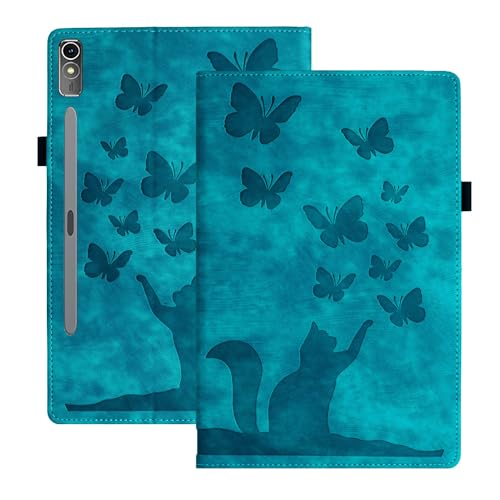 TEDTIKJT Tablet Hülle Kompatibel mit Lenovo Xiaoxin Pad Pro/Lenovo Tab P12 12.7 Zoll 2023 Schutzhülle PU Leder Flip Cover Kartenfach Wallet Case mit Ständer Schutzhülle,Schmetterling Grün von TEDTIKJT