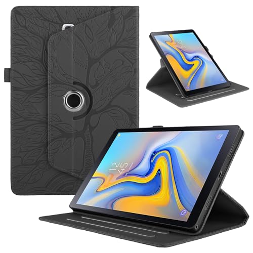 TEDTIKJT für Samsung Galaxy Tab S4 10.5" 2018 SM-T830/T835 Case PU Leder 360°Drehbar Multi-Winkel Ständer Baum Flip Cover Samsung Galaxy Tab S4 Schutzhülle,Schwarz von TEDTIKJT