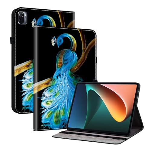 TEDTIKJT Tablet Hülle Kompatibel mit Xiaomi Pad 5/ Pad 5 Pro 11 Zoll 2021 Flip Cover Schutzhülle PU Leder mit Stiftschlitz Ständer Schutzhülle für Xiaomi Pad 5,Blauer Pfau TEDTIKJT Tablet Hülle Kompatibel mit Xiaomi Pad 5/ Pad 5 Pro 11 Zoll 2021 Flip Cover Schutzhülle PU Leder mit Stiftschlitz Ständer Schutzhülle für Xiaomi Pad 5,Blauer Pfau von TEDTIKJT