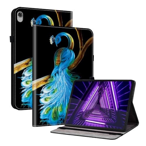 TEDTIKJT Tablet Hülle für Lenovo Tab K10 10.3 Zoll 2021 PU Leder Flip Cover Schutzhülle mit 2-Kartenschlitz Ständer Schutzhülle für Hülle Lenovo Tab K10,Blauer Pfau TEDTIKJT Tablet Hülle für Lenovo Tab K10 10.3 Zoll 2021 PU Leder Flip Cover Schutzhülle mit 2-Kartenschlitz Ständer Schutzhülle für Hülle Lenovo Tab K10,Blauer Pfau von TEDTIKJT