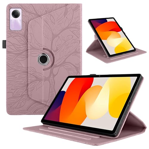 TEDTIKJT Tablet Hülle für Xiaomi Redmi Pad SE 11" 2023 PU Leder 360°Drehbar Multi-Winkel Ständer Baum Flip Schutzhülle Xiaomi Redmi Pad SE 11" mit Auto Schlaf/Aufwach Tragbare Schutzhülle, Rose Gold von TEDTIKJT