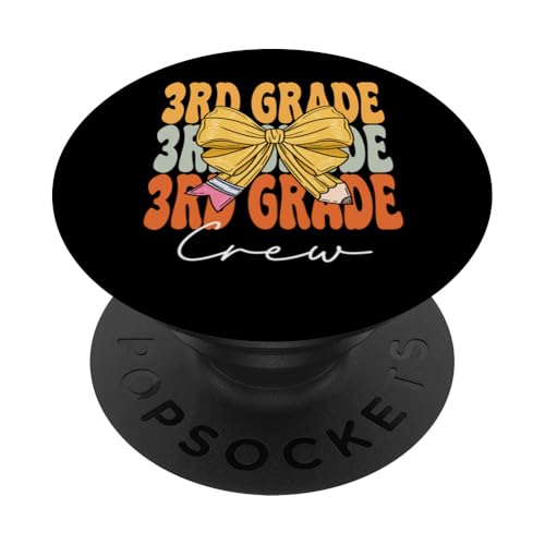 3. Klasse Crew Groovy Coquette Bow Cute Funny Back to School PopSockets Klebender PopGrip von TEEAX