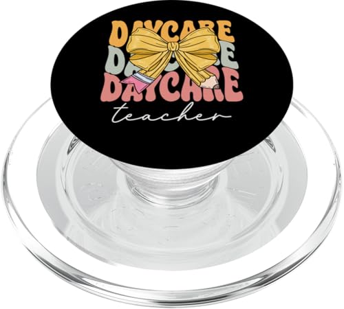 Kindertagesstätte Lehrer Groovy Coquette Schleife Cute Back to School PopSockets PopGrip für MagSafe von TEEAX