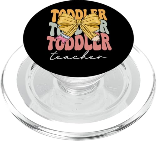 Kleinkind Lehrer Groovy Coquette Schleife Cute Back to School PopSockets PopGrip für MagSafe von TEEAX