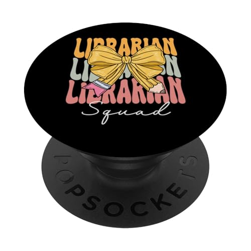 Librarian Squad Groovy Coquette Bow Cute Back to School PopSockets Klebender PopGrip von TEEAX