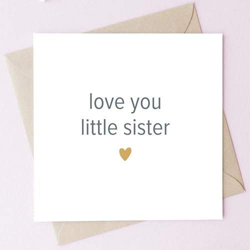 TEEMI Geburtstagskarte mit Aufschrift "Love You Little/Big Sister Brother", für sie/ihn, einfache Geschenkkarte (kleine Schwester) von TEEMI