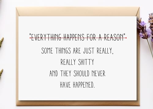 TEEMI Genesungskarte für Sie oder Ihn, humorvolle Ermutigungs- und Beileidskarte, Aufschrift "Everything Happens for a Reason", Dankeskarte und Geburtstagsgeschenkkarte von TEEMI