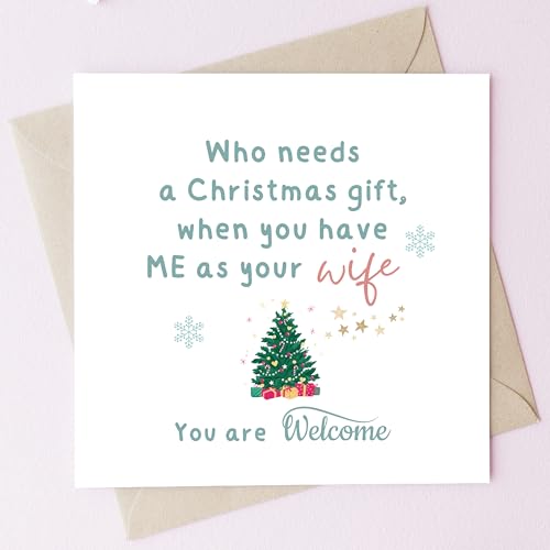 TEEMI Lustige Weihnachtskarte für Ehemann, niedliche Weihnachtskarte, männliche Weihnachtskarte, romantische Weihnachtskarte, Ehemann-Weihnachtsgeschenk von TEEMI