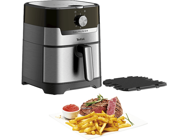 TEFAL EY501D Easy Fry & Grill Classic+ Heißluftfritteuse/Grill 1550 Watt Edelstahl/Schwarz von TEFAL