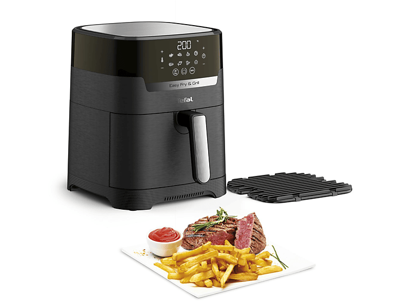 TEFAL EY5058 Easy Fry & Grill Precision Heißluftfritteuse, 1400 Watt Anthrazit von TEFAL