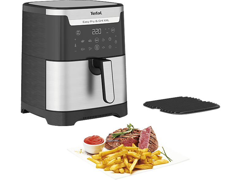 TEFAL EY801D Easy Fry & Grill XXL Flexcook Heißluftfritteuse/Grill 1700 Watt Edelstahl/Schwarz von TEFAL