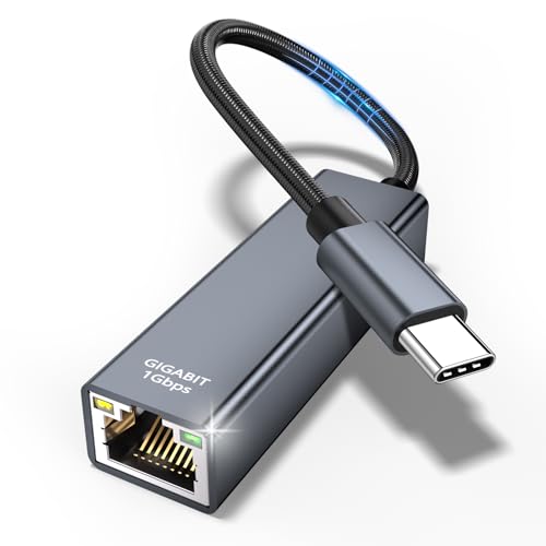 USB C auf Ethernet Adapter - Thunderbolt USB C auf RJ45 Gigabit Ethernet, LAN Netzwerkadapter für iPhone 15, iPad Pro/Air, MacBook, Galaxy S23/S24 Ultra, Surface Book, Dell, XPS usw von TEFLOTY