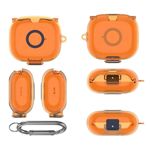 TEHAOUU Stoßfeste TPU-Schutzhülle für Bluetooth-Kopfhörer, harte Schutzhülle und Box, Rundumschutz, leicht und wasserdicht, transparente Farben (Orange, 1 Stück) von TEHAOUU