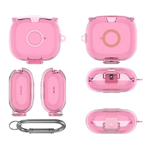 TEHAOUU Stoßfeste TPU-Schutzhülle für Bluetooth-Kopfhörer, harte Schutzhülle und Box, Rundumschutz, leicht und wasserdicht, transparente Farben (Rosa, 1 Stück) von TEHAOUU