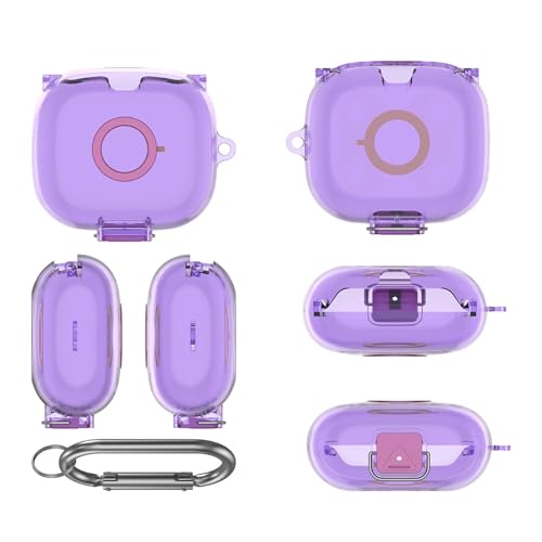 TEHAOUU Stoßfeste TPU-Schutzhülle für Bluetooth-Kopfhörer, harte Schutzhülle und Box, Rundumschutz, leicht und wasserdicht, transparente Farben (Violett, 1 Stück) von TEHAOUU