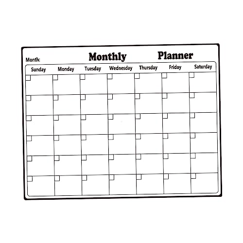 TEHAUX 1 Blatt Monatlicher Kühlschrank Plan Message Board Monatsplantafel Magnetischer Planer Monatsplan Whiteboard Kühlschrank Monatspension Notiztafel Weiß Umweltschutzgummi Magnetisch von TEHAUX