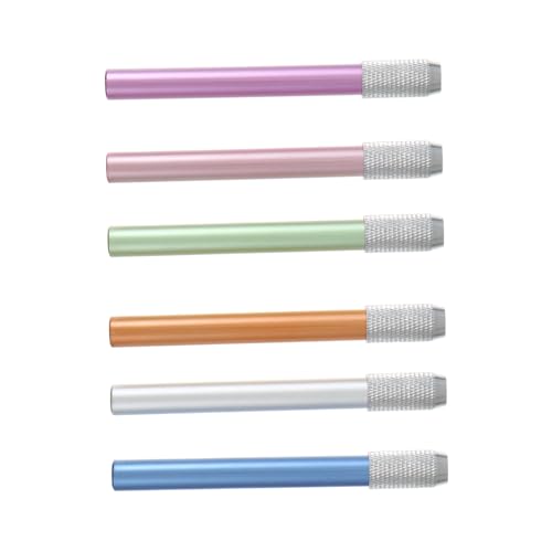 TEHAUX 1 Satz Bleistift Verlängerungsstange Bleistiftverlängerer Pencil Extender Bleistiftverlängerung Metall Halter Farbig Stabiler Stiftverlängerer Stiftverlängerung Aus Metall 6 Stück von TEHAUX