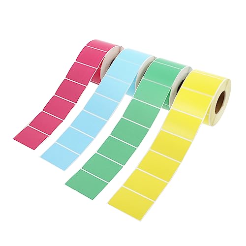 TEHAUX 1 Satz Farbenfrohe Thermische Papieretiketten Preisschild Namenschild Tagout Wasserfeste Thermoetiketten Thermisches Etikett Mini Drucker Farblaserdrucker Preisaufkleber 4rollen von TEHAUX